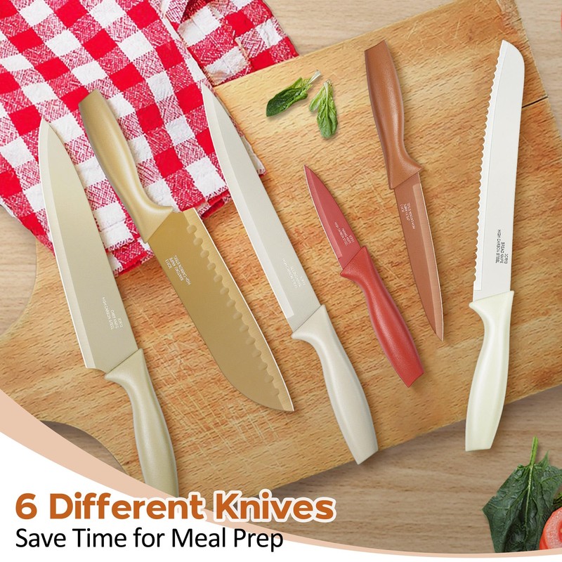 E-far 12-Piece Kitchen Knife Set, Stainless Steel Chef Knives Set
