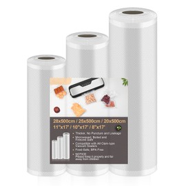 Vacuum Sealer Bags Vacuum Film 3 Rolls 20/25/28 x 500 cm (15 m), Vacuum Rolls Food for Vacuum Sealer & Sous Vide, Professional Foil Rolls BPA-Free, Strong & Tear-Resistant