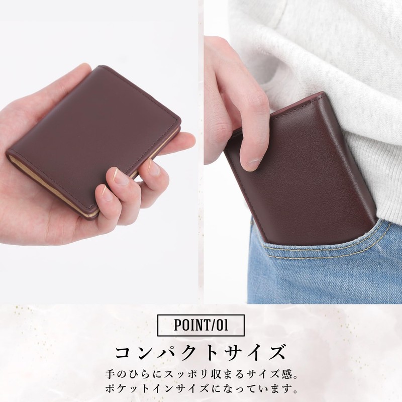 PHLOX Genuine Leather Men's Button Closure Box Type Coin Purse,