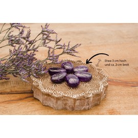 Lebensquelle Plus Amethyst drop pendant, drilled tumbled stone drop pendant with cotton band, high-quality gemstone pendant, Semi Precious Stone, Amethyst