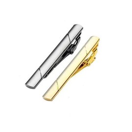 2 pieces, classic tie clips, men's tie clip, tie clip set for weddings, for Valentine's Day, anniversary, party, meeting, dating, wedding, Gold, Grey