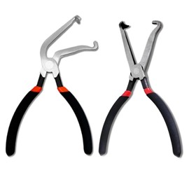 Automotive Disconnect Pliers Set, 2-Piece Power-Off Pliers with Straight and Bending Handles, Hose Clip Clamp Removal Tool