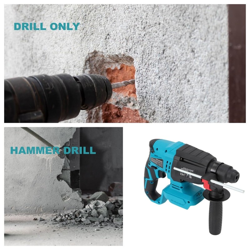 SDS-Plus Rotary Hammer Drill for Makita 18V Battery,Max Drilling Diameter