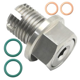 EATAKWARD Oil Drain Plug, Oversize Piggyback Drain Plug (M14.1-1.5x15mm), Stainless Steel Self Tapping Oil Pan Thread Repair Kits with Hex Wrench O Ring Gasket for Car