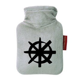 Huuraa Taschenwärmer Dharma Rad Yoga Geschenk 0,2 Liter Grey Mini Veloursbezug Dharma Rad Geschenkidee