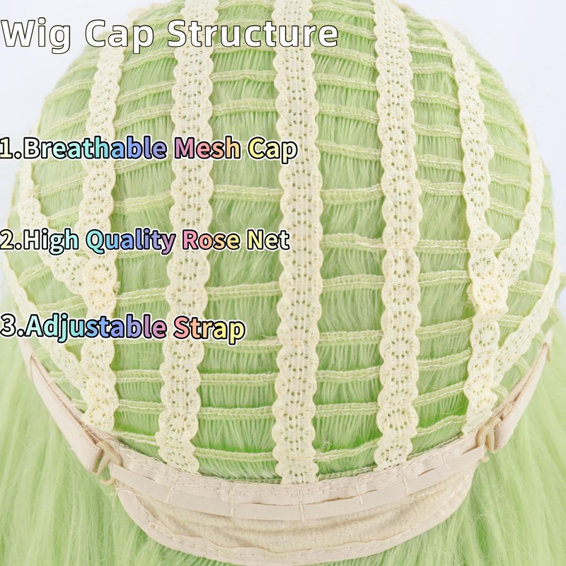 Cfalaicos 10 Inch Short Green Wig Men Layered for Halloween