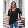 HOTOUCH Basic Tees for Women Oversized T Shirts V Neck
