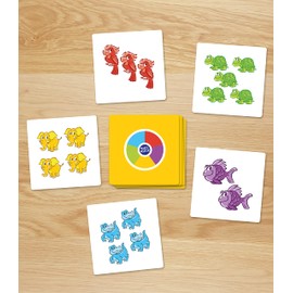 HCM Kinzel 55163 Match Master Card Game Reaction, Speed & Attention with Animals, Colours & Numbers for 2-6 Players from 5 Years, 55163, Multicoloured, S