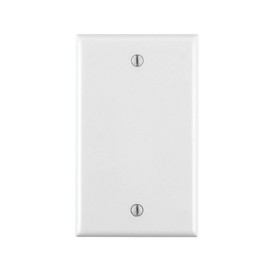 Leviton 88014 001-88014-WHT Single Gang White Blank Box Mounted Plastic Wallplate, 1-Pack