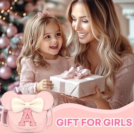 mibasies Toddler Purse Girl Gifts: Birthday Gifts for Girls 3-8 - Little Kids Gifts Mini Mouse Ears Bow Purse (Pink M)