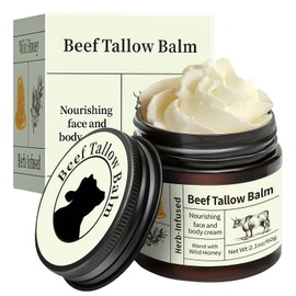 Tallow and Honey Balm – Beef Tallow Skin Care for Women, Deeply Nourishing Organic Grass Fed Tallows Cream, Moisturizing Face & Body Balm for Dry Skin
