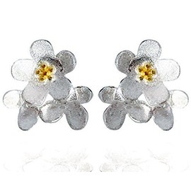 Iszie 925 Sterling Silver Flower Daisy Stud Earrings for Women