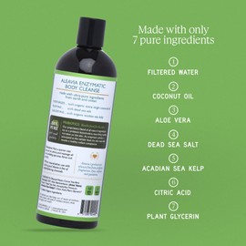 Aleavia Body Cleanse – Organic & All-Natural Prebiotic Body Wash – Fragrance-free and Sulfate-Free Enzymatic Body Cleanser – 16 Oz.