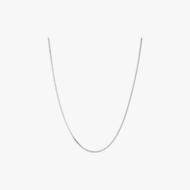 Gold&Deer 14KGP Daily Simple Snake Rope Necklace White Gold /