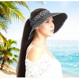 Unbranded Wide Brim Sun Hat Summer Visor Women Beach Hats Adjustable UV Protection Cap US