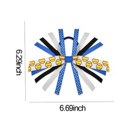 2Pcs Softball Hair Ties Blue Cheer Hair Accessories for Girls Tassel Softball Hair Bows for Women Softball Ribbons for Hair Band for Little Girls Softball Hair Streamers Elastic Hair Scrunchies