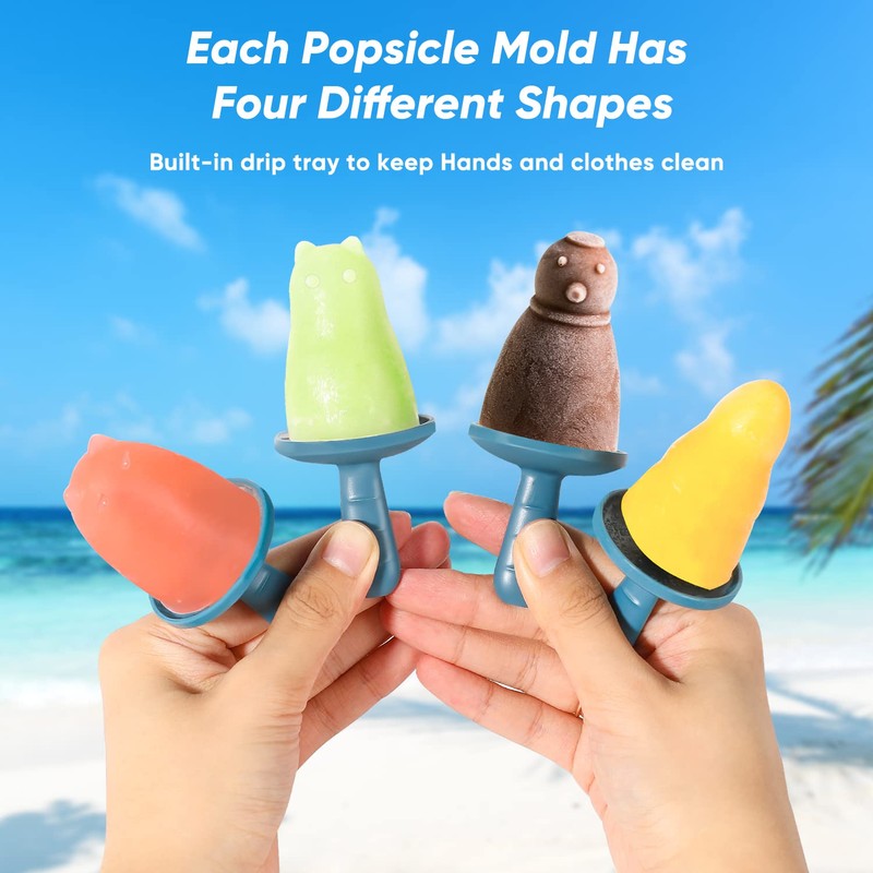 Popsicle Mold Set 4 Pieces Homemade Silicone Popsicle Maker Easy