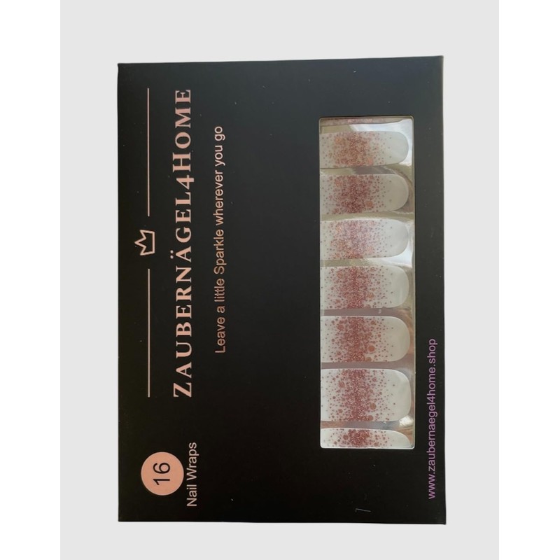 Zaubernägel4Home - Nail Wraps, Pack of 16 (Princess Rose Gold)
