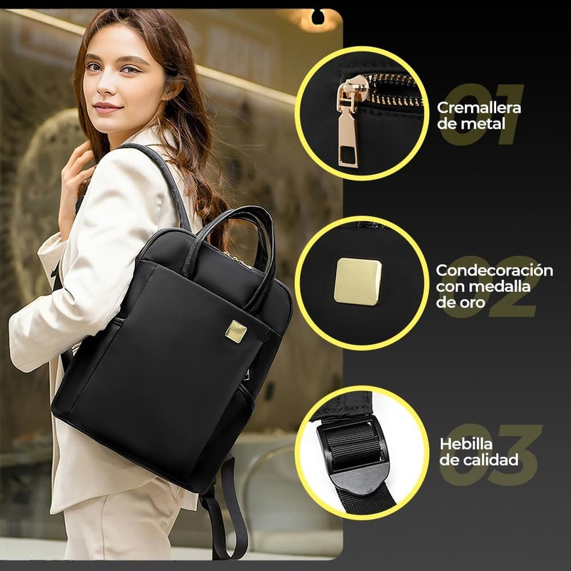 Mochila para Laptop para Mujeres, Bolsas de tela Oxford, Mochilas