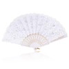 lvzhen Hand Fan Folding, Lace Spanish Fan Peacock Pattern Folding