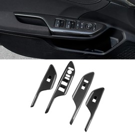 KELEIMAI Car Accessories Fit for Honda 10th Gen Civic 2016-2021 Window Switch Decoration Frame Cover Trim Door Handle Armrest Panel ( Carbon Fiber Style ) ABS 4 PCS