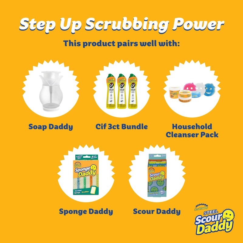 Scrub Daddy Steel Scouring Pad Scrub Sponges - Stainless Steel