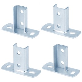 heneng 4 Pcs Shallow Strut Post Base for 13/16" Single Channel, U Shaped Strut Mount Bracket, 3/16" Thick