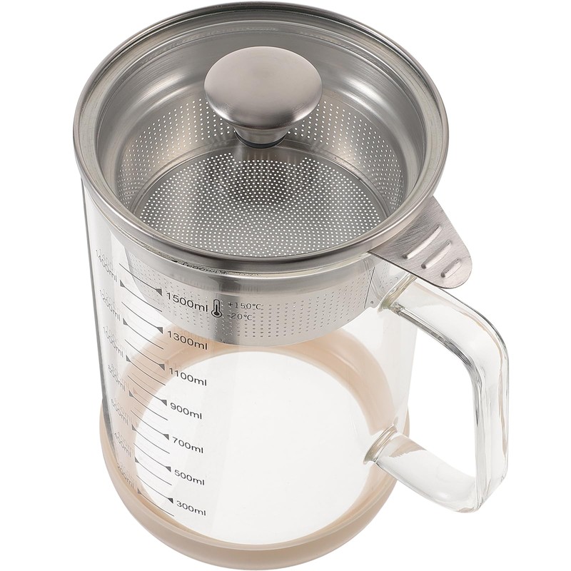 Kichvoe Glass Pitcher: Food Strainer Soy Milk Filter Teapot With