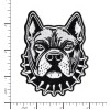 Patchwork Paradise Pit Bull Head Spiked Collar Embroidered Iron On