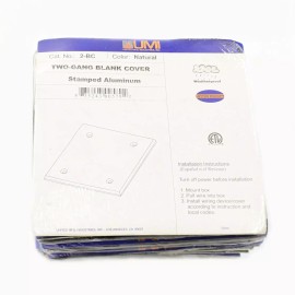 UMI Lot Of 10 UMI Two-Gang Natural Stamped Aluminum Weatherproof Blank Covers