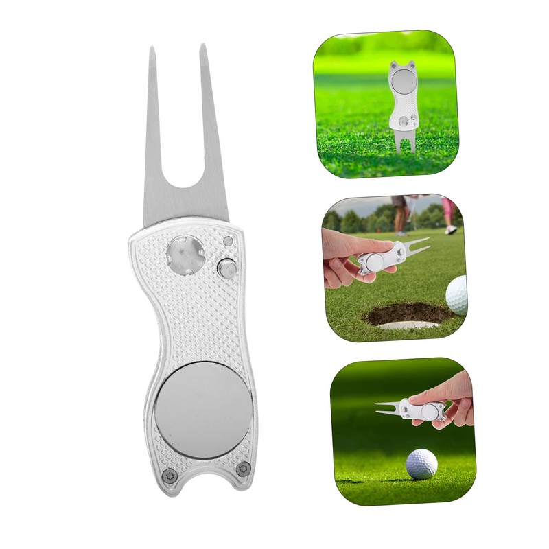 WOONEKY Golf Green Fork Tool Divot Training Repair Tool Portable
