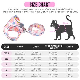 AUTOWT Cat Harness and Leash, Breathable Kitten Escape Proof Harnesses, Adjustable Reflective Puppy Vest Harness with Leashes Set Soft Pet Safety Jacket for Outdoor Walking