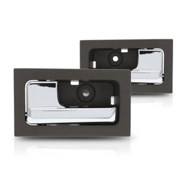 For Ford F-150 2009 10 11 12 13 2014 Interior Door Handle Driver and Passenger Side Pair Front or Rear Gray Bezel w/Chrome Lever w/Power Lock | FO1352152, FO1353152 | 9L3Z1522601CB, 9L3Z1522600CB