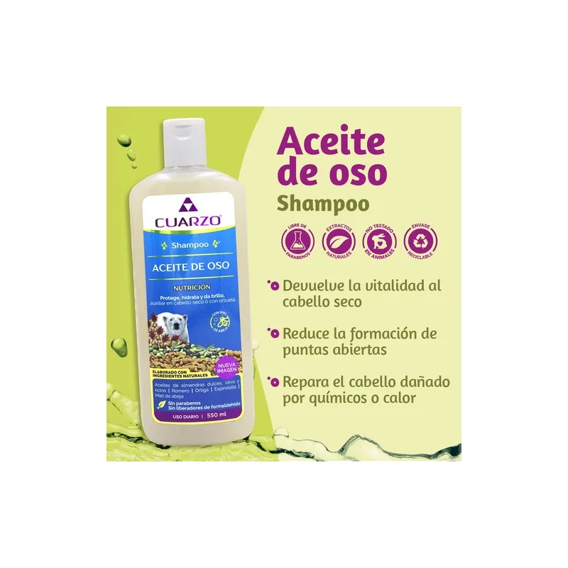 Shampoo Aceite De Oso Cuarzo 550 Ml