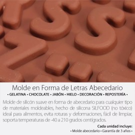 Mercader Digital Molde De Silicón Letras De Alfabeto Abecedario Fondant Jabón