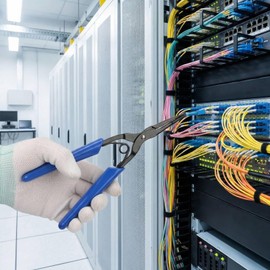 Optical Fiber Pliers, Fiber Optic Stripper with Non Slip Rubber Handle, Long Nose Design, Steel and Rubber, for SC and LC Flange Connector