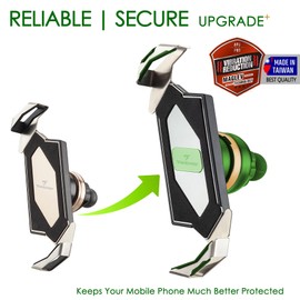 TAKEWAY Motorcycle Phone Mount Holder, Motorcycle Handlebar Clamp Base, Adjustable, Stable, Double Socket Arm with 360 Degrees Rotation Ideal for Any Cell Phone