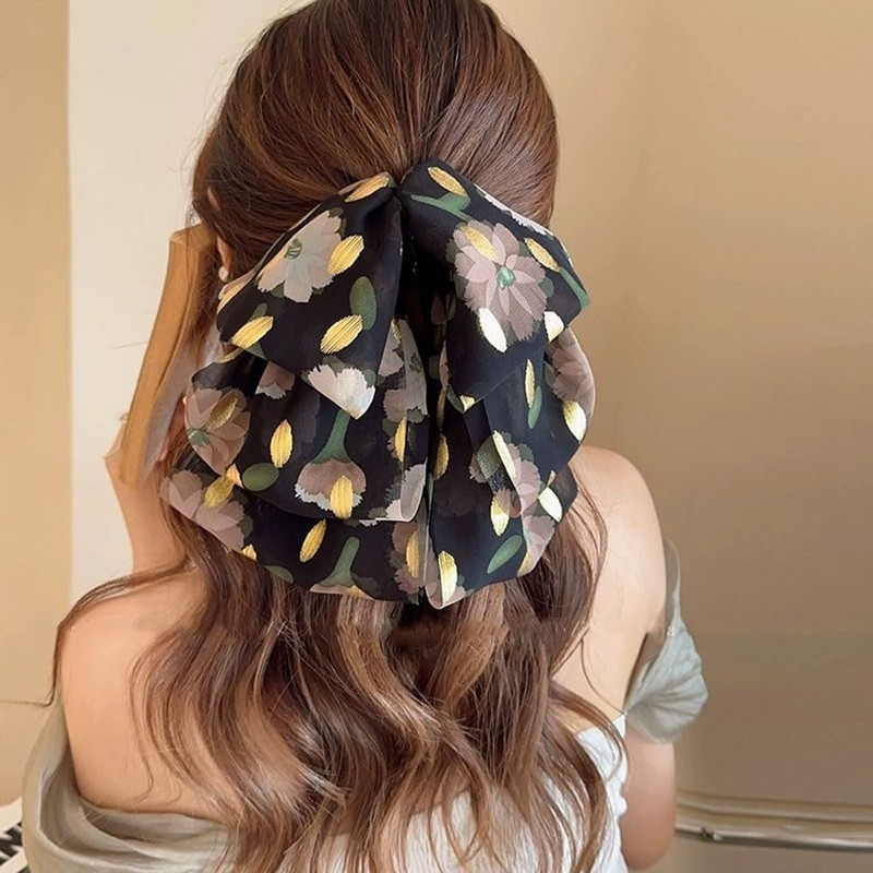 Large Hair Clip, Hair Clip, Ribbon Clip, Ribbon, Multi-Layer, Firm