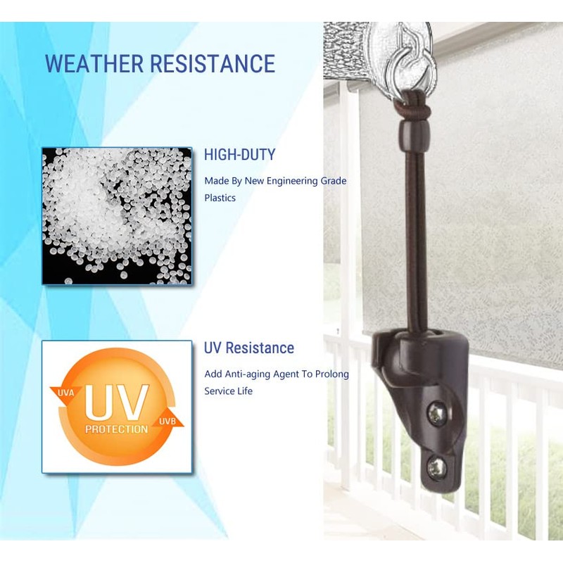 Universal Bungee Tie Down,Shade Parts,Weather Resistance,for Exterior Roller Shades and