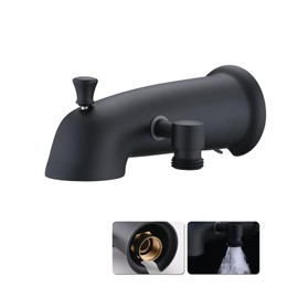 All Metal Tub Spout with Diverter for Hand Held Shower, Fits for Threaded 1/2" or 3/4" IPS, Bathtub Faucet with Shower Diverter Universal Tub Diverter Spout, Matte Black