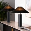 YJSQOEOE Modern Table Lamp with Pleated Lampshade and Cylindrical Base,
