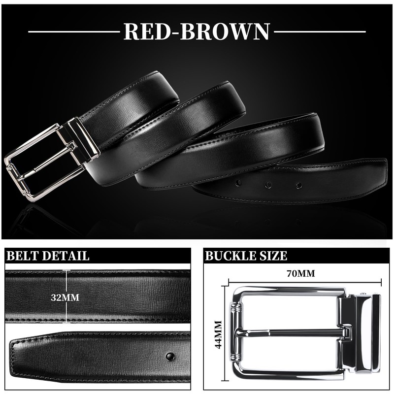 IGOLUMON Men's Leather Belt 32 mm Men's Belt Business Suit