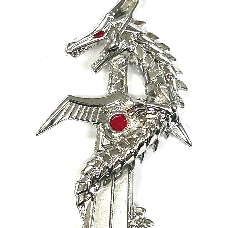 Dragon of the Devil Luscious Sword Keychain Silver