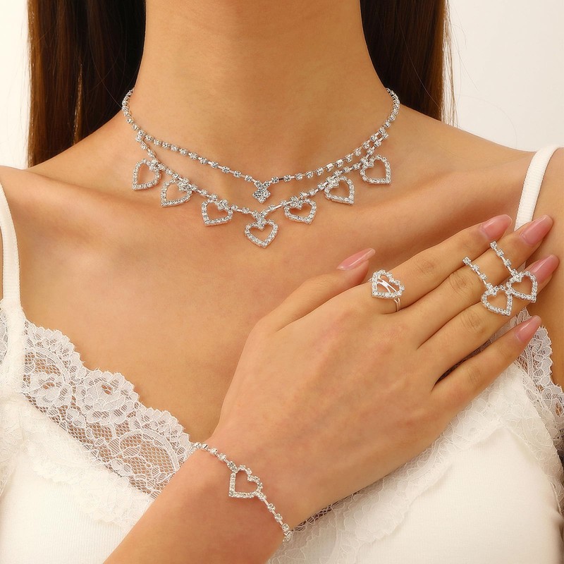 Floral Wedding Guest Dresses for Women Rhinestone Wedding Jewelry Sets