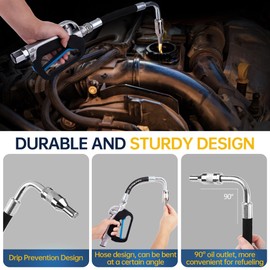 GRYVOZE Air Operated Oil Control Valve Dispenser Nozzle, Fuel Filler Gun 1/2-Inch NPT Inlet, Heavy Duty Oil Gun Dispenser for Motor, Gear, Lubricants, Synthetic Hydraulic, and Antifreeze