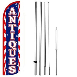 Antiques Windless Feather Swooper Flag Kit 15 ft Tall Large Banner Sign USA bz-h