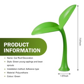 Ferianl Car Roof Decoration Grass Bean Sprout Sticker, Creative 3D Anti-Collision Green Grass Bean Sprout Bumper Hood Sticker, Also for Mailbox, Garden, Home, Dog House Decoration