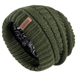 FURTALK Winter Beanie Hat for Women Satin Lined Cable Knit Chunky Slouchy Beanies Skull Warm Cap