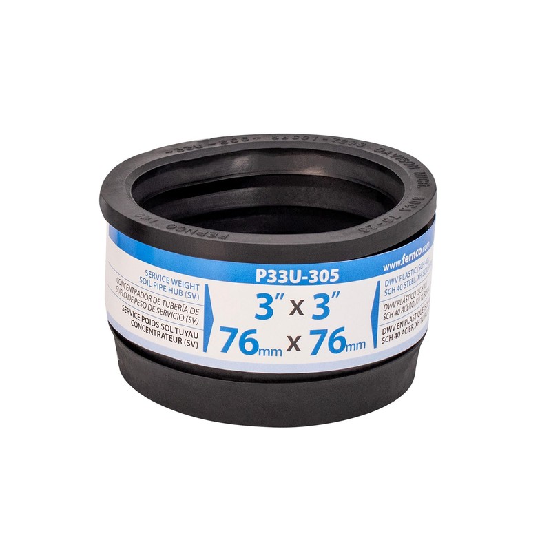 Fernco P33U-305 3-in. Service Weight Cast Iron Hub to 3-in.