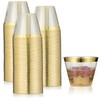 CHATEAU FINE TABLEWARE 100 Pack 9oz Plastic Cups Gold Glitter